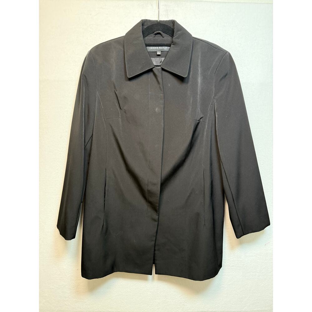 Anne Klein Black Rain Jacket  - Size Large - Classic Style!